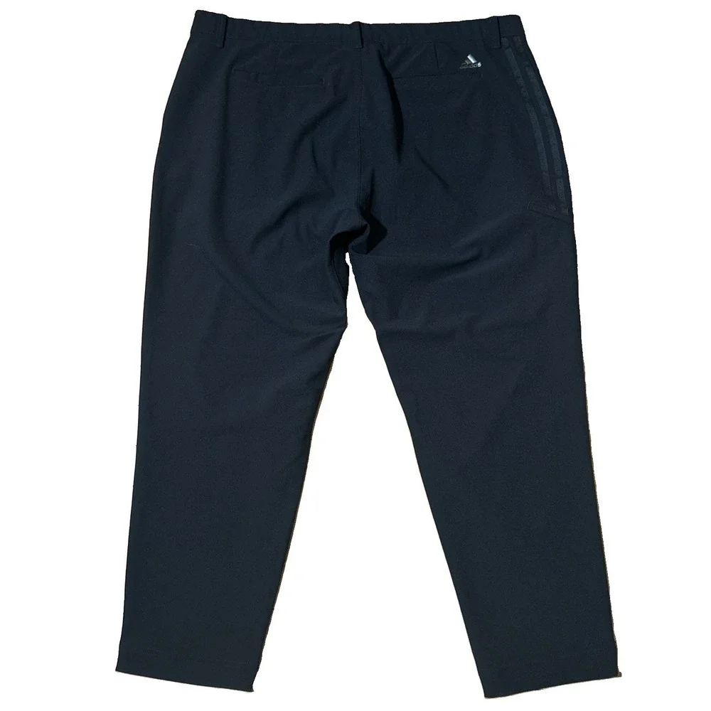 adidas Men's 40x30 (40x29) Black Statement Warp Knit Golf Pants Performance Logo